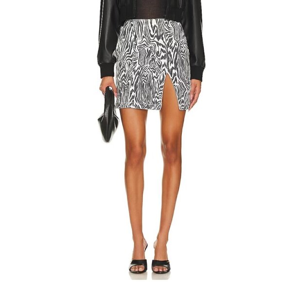 #14 NWT MOTHER Denim The Side Splitter Mini Skirt in Hoofin It - Picture 1 of 7